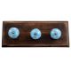 Turquoise White Dot Wooden Hooks